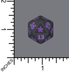 Spindown Dice (D-20) - Foundations (Black w/purple)